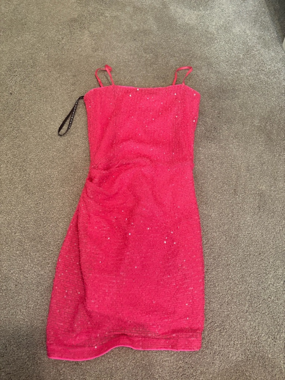 Teen Girls Strappy Pink Sequin Bodycon Dress